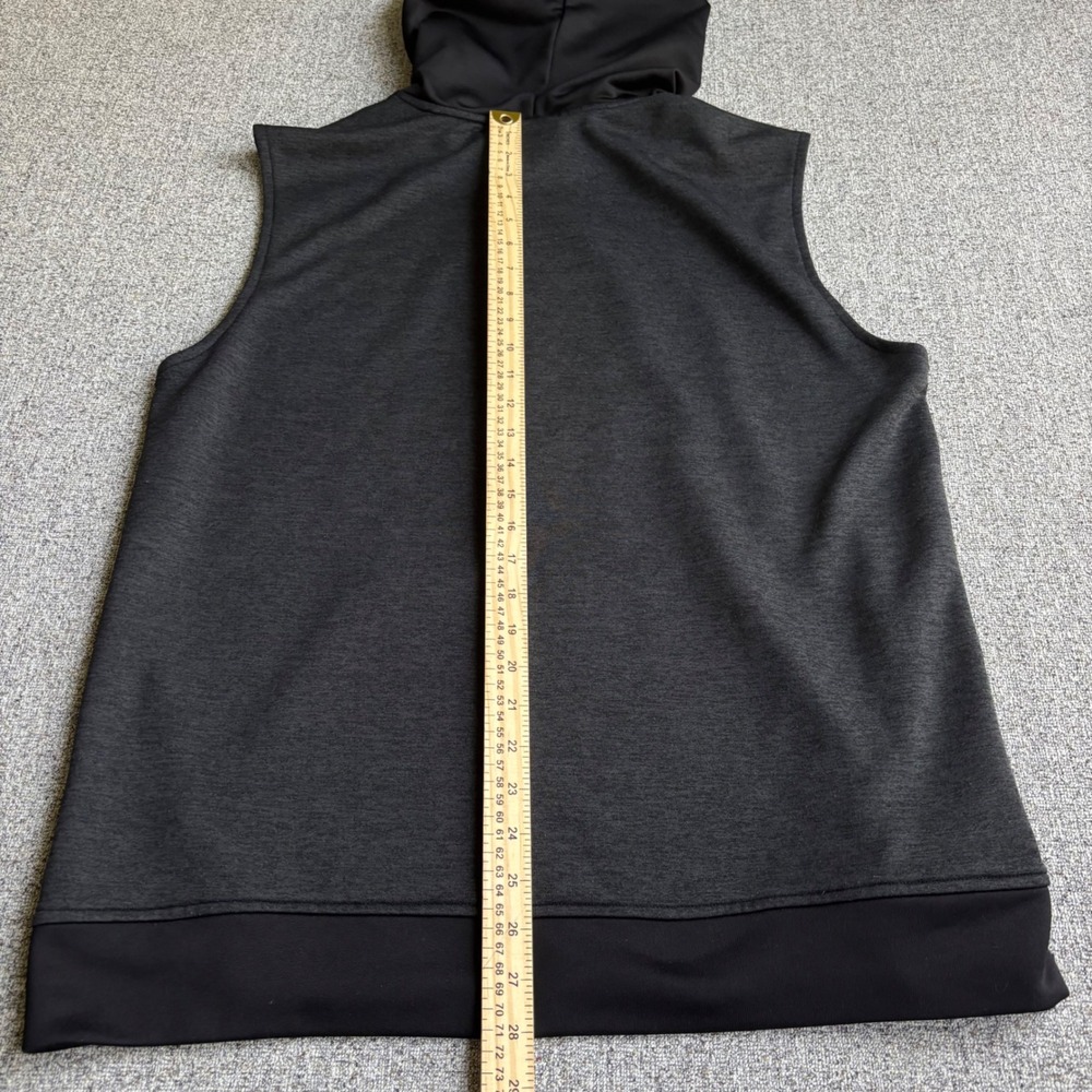 Tapout Sleeveless Hoodie Mens Large Black Gray Graphic Logo Gym Athletic Vest - Picture 6 of 6
